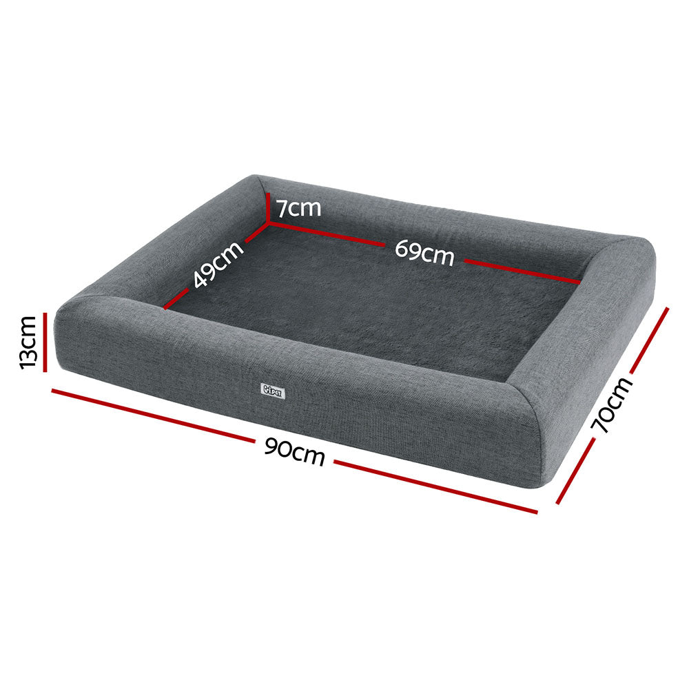 i.Pet Egg Crate Foam Large Pet Bed Washable (Grey)