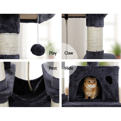 i.Pet Cosmo Cat Tree 145cm Tower Post Scratcher with Condo House Bed