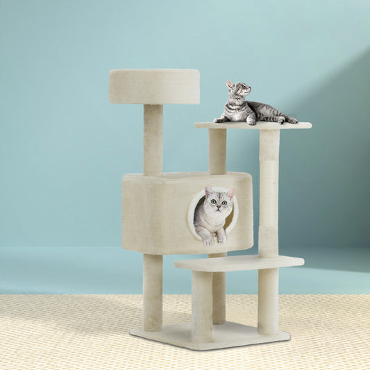 i.Pet 90cm Cat Scratching Post Tower Scratcher with Condo House Bed