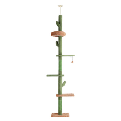 i.Pet Cactus Style Cat Tree Tower Scratching Post Floor to Ceiling 290cm