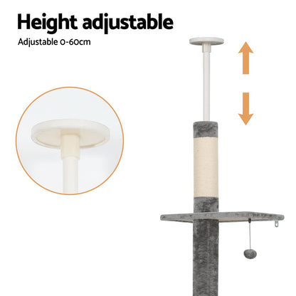 i.Pet 290cm Floor to Ceiling Scratching Post with Platforms