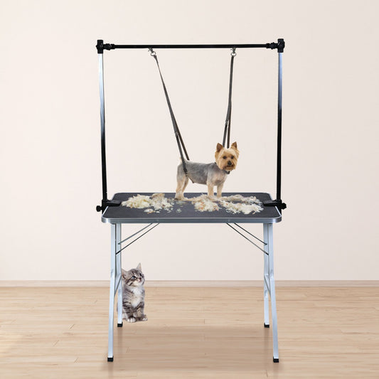 Pet Grooming Table 90cm Double Pole (Black)