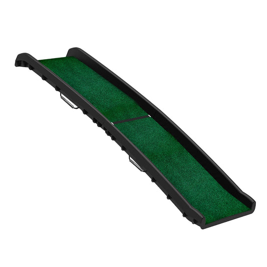 Furtastic Foldable Plastic Dog Ramp with Synthetic Grass 155cmx40cm