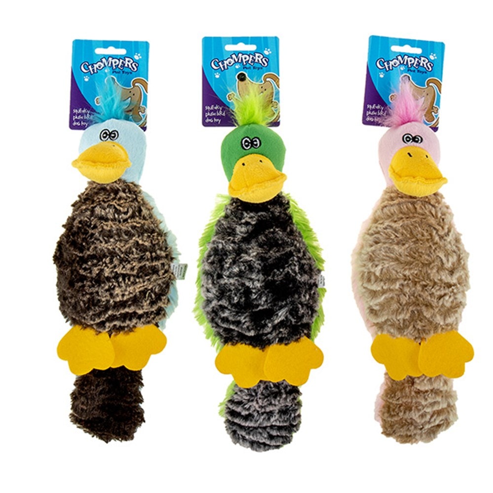 Chompers Bird Plush Toy w/ Squeaker 37CM - 1pc Random Colour