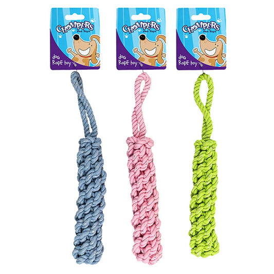 Chompers Braided Rope Toy 30cm - 1pc Random Colour