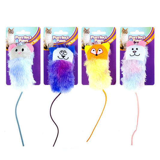 Chompers Purrfect Paws Colourful Mouse - 1 x Colour Randomly Selected