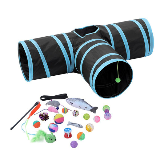 Collapsible Cat Tri-Tunnel Tent Play Tubes