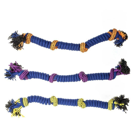 3 x Dog Toy Tug-of-War Knotted Cotton Rope Pet Toy 54cm Long Chew Rope Play Dental