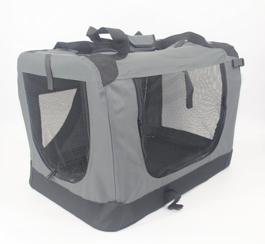 YES4PETS Medium Portable Foldable Dog Cat Puppy Rabbit Soft Crate Carrier - Grey