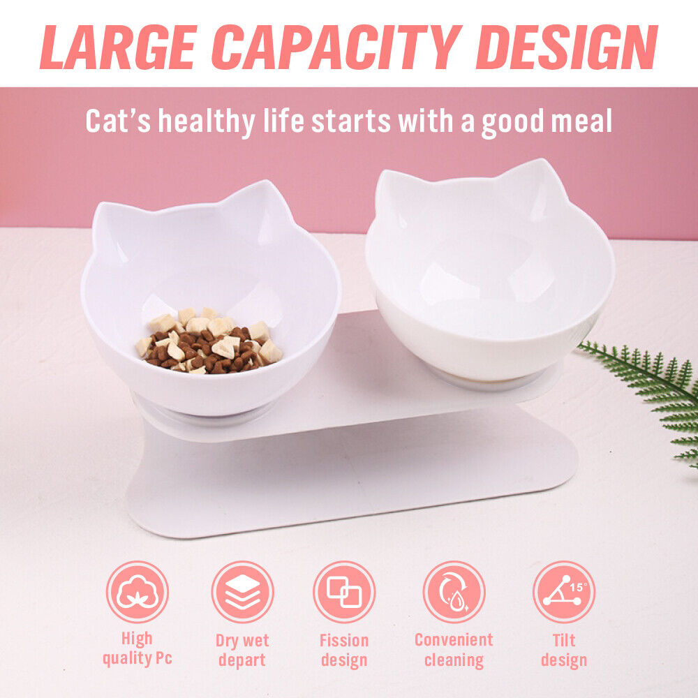 200ml Elevated Cat Bowl Stand - Twin Feeder