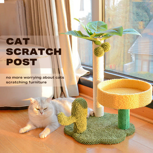 Coconut Tree Cat Tower Scratching Post 65cm