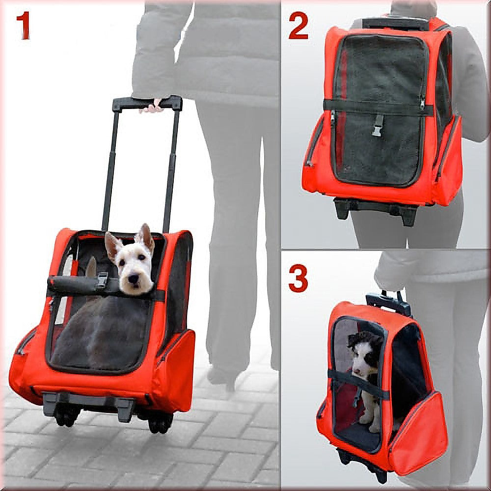 Small/Medium Dog Pet Safety Transport Carrier Backpack Trolley (15kg limit)