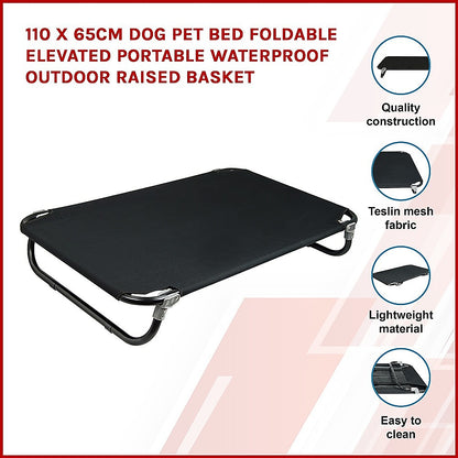 110X65cm Elevated Dog Bed Foldable Portable Waterproof