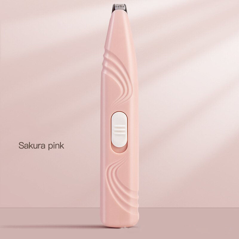 (White/Pink/Blue) Portable Pet Hair Trimmer with Precision Blade