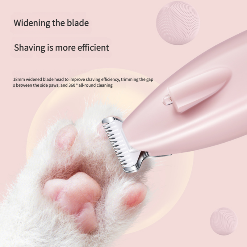 Sakura Pink Pet Hair Trimmer with LED Light