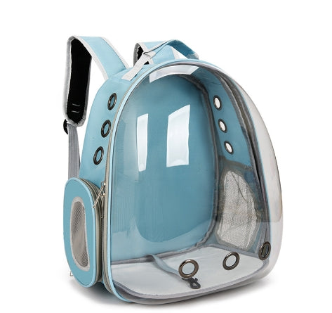 Backpack Pet Carrier with Transparent Window - Light Blue