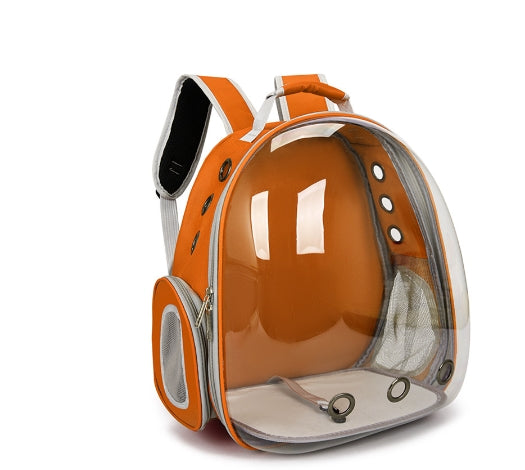 Backpack Pet Carrier with Transparent Window - Orange