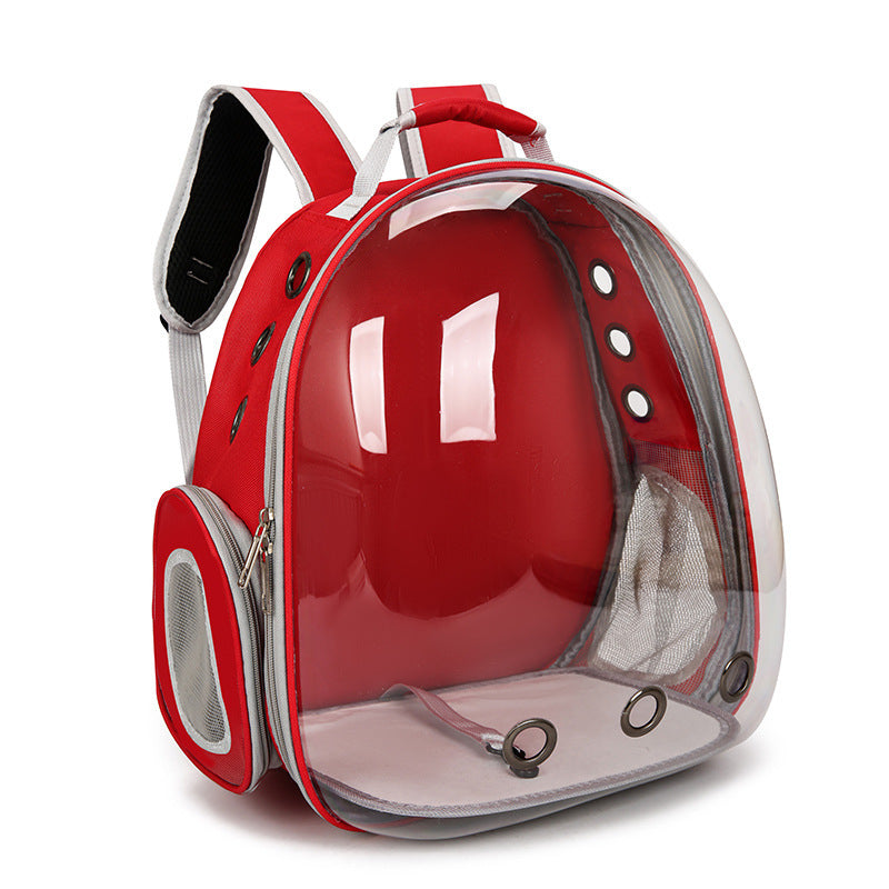 Backpack Pet Carrier with Transparent Window - Red