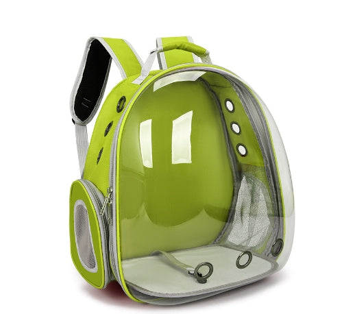 Backpack Pet Carrier with Transparent Window - Green